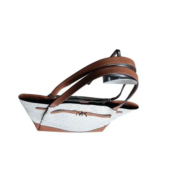 Michael Kors Jet Set Signature Tote Brown MK Logo Shoulder Bag - Picture 7 of 16